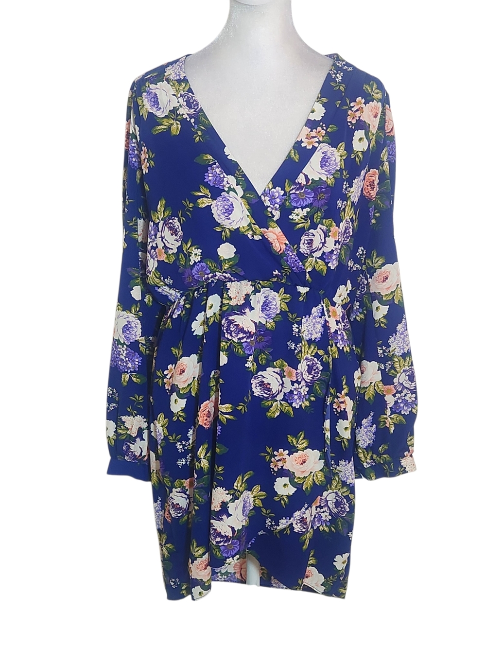 Lulus Blue and Pink Floral Mini Dress Size Small Wedding Guest Dress